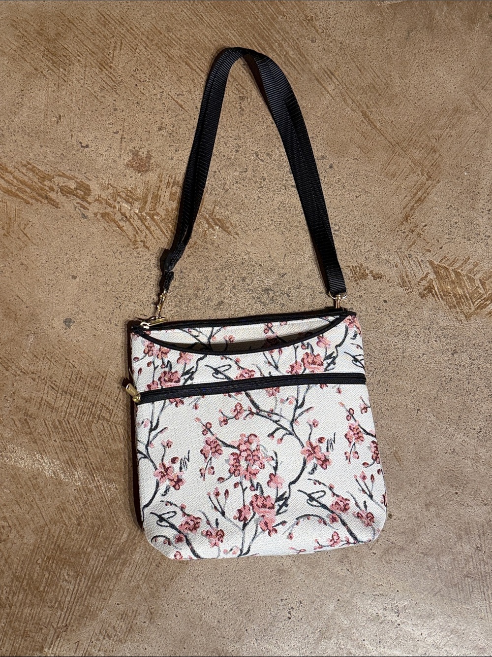 Danny K Jacquard Tapestry Crossbody Bag